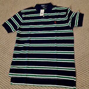 Polo Ralph Lauren Classic Fit Men Medium Striped Polo Shirt - Brand New